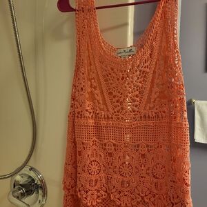 CLEARANCE Simply Noelle Peach Crochet Top